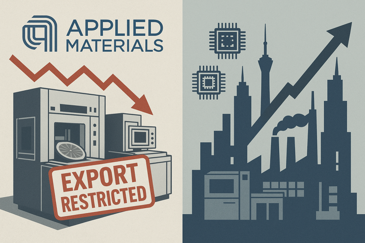 Applied Materials, one of the world’s largest suppliers of semiconductor manufacturing equipment, is bracing for a significant financial setback as new US export restrictions tighten the flow of chipmaking tools to China. The company disclosed in a filing Thursday that the rules could reduce its revenue by $710 million over the next two years, adding to mounting challenges in a critical market.Applied Materials shares fell 2.32% to $218.40 on Friday afternoon session.Revenue impact The Bureau of Industry and Security’s updated restrictions mean Applied Materials will need a license to export certain products to China-based customers. The company estimates the measures will cut $110 million from its fourth-quarter revenue and shave $600 million from its 2026 results.China accounts for roughly 30% of Applied Materials’ sales so far this year, making the restrictions a meaningful headwind. Stifel analyst Brian Chin noted that the company had already signaled a sharp decline in Chinese sales and now faces an additional drag. He projected a 10% quarter-on-quarter sales decline for the fourth quarter.Investors responded cautiously on Friday. Applied Materials stock fell over 2%, while its industry peers Lam Research and KLA also edged lower, falling 0.28% and 2.46% respectively. Despite the pullback, shares of all three companies have posted strong gains in 2024, reflecting broader industry momentum.Sector strength offsets short-term pressureThe new restrictions are unlikely to erase the impressive gains semiconductor equipment suppliers have delivered this year. Applied Materials stock is up 37% year-to-date as of Thursday’s close, while Lam Research has surged 104% and KLA has advanced 81%. Those gains have been supported by rising demand for wafer fabrication equipment (WFE), a crucial segment for the global semiconductor supply chain.However, US policy efforts to curb China’s domestic chipmaking ambitions add a layer of uncertainty. The Trump administration is targeting Chinese semiconductor independence, which could pressure US suppliers in the near term. At the same time, the restrictions may accelerate Beijing’s efforts to achieve self-sufficiency, creating longer-term risks for the industry.China represents between 20% and 25% of the global WFE market, according to Rothschild & Co Redburn analyst Timm Schulze-Melander. Domestic Chinese equipment makers already command 11% to 13% of global market share in certain segments, signaling rising competition for US firms.Rising competitive pressuresAmong US suppliers, Applied Materials is seen as particularly vulnerable to Chinese competition. Schulze-Melander highlighted the company’s reliance on its Physical Vapor Deposition (PVD) equipment business, which accounts for nearly one-third of its operating profits. That segment is at risk of losing share to local rivals as China expands its domestic capabilities.“Our analysis concludes that while almost all semicap equipment suppliers face some degree of challenge from China-based rivals, Applied Materials’ earnings base is the most threatened by China competition,” Schulze-Melander wrote in a recent note.The analyst has a Neutral rating and a $190 target price on Applied Materials, suggesting limited upside from current levels. While the company retains a strong market position and benefits from global chip demand, the combination of export restrictions and intensifying competition in China presents a material challenge to its longer-term growth trajectory.The post <a href="https://invezz.com/news/2025/10/03/applied-materials-decline-after-710m-revenue-hit-from-us-export-restrictions/">Applied Materials decline after $710M revenue hit from US export restrictions</a> appeared first on <a href="https://invezz.com/">Invezz</a>