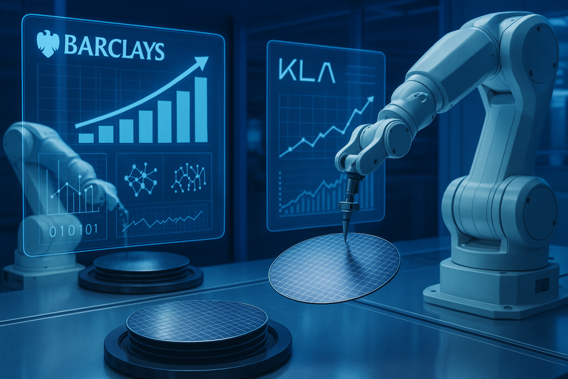 Barclays has named KLA Corporation (NASDAQ: KLAC) as its top pick among semiconductor equipment makers, arguing that the company is emerging as a clear leader in the wafer fabrication equipment (WFE) space. The bank upgraded the stock to overweight from equal weight and raised its price target sharply to $1,200 from $750, suggesting an additional 8% upside potential from current levels.KLA shares have already surged 76% year-to-date in 2025, outperforming many peers in the semiconductor capital equipment sector. Barclays analyst Tom O’Malley attributed this momentum to accelerating investments in artificial intelligence (AI) infrastructure and KLA’s relatively lower exposure to geopolitical risks in China.KLA stock gained 1.2% in premarket trading after the upgrade. AI spending boosts semiconductor equipment outlookIn his research note, O’Malley highlighted that KLA is benefiting significantly from increased AI compute investments, which have driven stronger demand for wafer inspection and process control tools. These tools play a critical role in ensuring chip quality and yield as semiconductor designs become more complex.“At this point, we think eyes will continue to turn towards the long-term growth trajectory of these names,” O’Malley wrote. “We upgrade KLAC to overweight as we consider it to be the best secular story in the group coupled with the lowest China risk profile.”The upgrade follows Barclays’ broader update to its wafer fabrication equipment (WFE) model, which now extends estimates through calendar year 2027. The revision incorporates insights from the SEMICON West industry conference, where executives and analysts shared optimistic views on AI-related semiconductor investments.Although Barclays acknowledged that the semiconductor capital equipment sector remains “generally expensive,” it emphasized KLA’s strong fundamentals and unique positioning within the market.China exposure seen as manageableChina remains a key uncertainty for the industry as US export restrictions and local capacity shifts continue to shape global semiconductor supply chains. However, Barclays believes KLA is better insulated from these risks compared with peers due to its diversified business model and lower sales exposure to the Chinese market.“China is still a risk to WFE, but KLAC appears relatively better insulated from a sales mix % exposure and business model standpoint,” O’Malley noted. The firm projects that China’s semiconductor equipment spending will decline by 20% in 2026, but expects investors to focus increasingly on long-term growth rather than near-term disruptions.O’Malley also pointed to promising growth opportunities outside of China, estimating a 10% increase in KLA’s revenue in 2026 as global demand for advanced chip production equipment continues to expand.Analyst consensus remains mixedThe broader analyst consensus remains divided on the stock. According to LSEG data, out of 28 analysts covering KLA, 17 rate it as a hold, while 11 assign a buy or strong buy rating.Despite the mixed sentiment, Barclays’ latest report underscores a growing confidence in KLA’s ability to sustain growth amid industry headwinds. The firm sees KLA’s robust positioning in the AI-driven chip manufacturing cycle and limited China exposure as key differentiators in an increasingly competitive market.The post <a href="https://invezz.com/news/2025/10/20/kla-stock-in-green-after-barclays-calling-it-winner-among-semiconductor-plays/">KLA stock in green after Barclays calling it winner among semiconductor plays</a> appeared first on <a href="https://invezz.com/">Invezz</a>